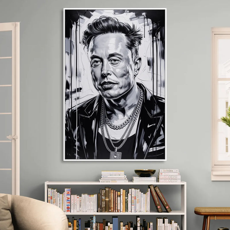 Star Light 2.0 Living Room - White Canvas Wall Art