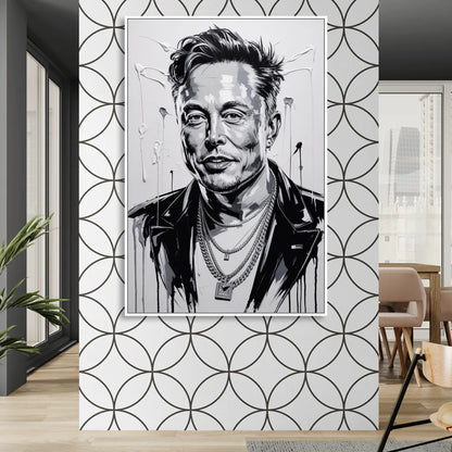 Star Light Living Room - White Canvas Wall Art