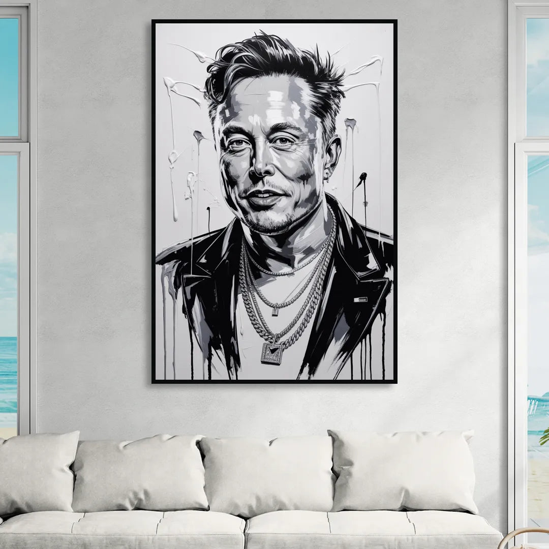 Star Light Living Room - Black Canvas Wall Art