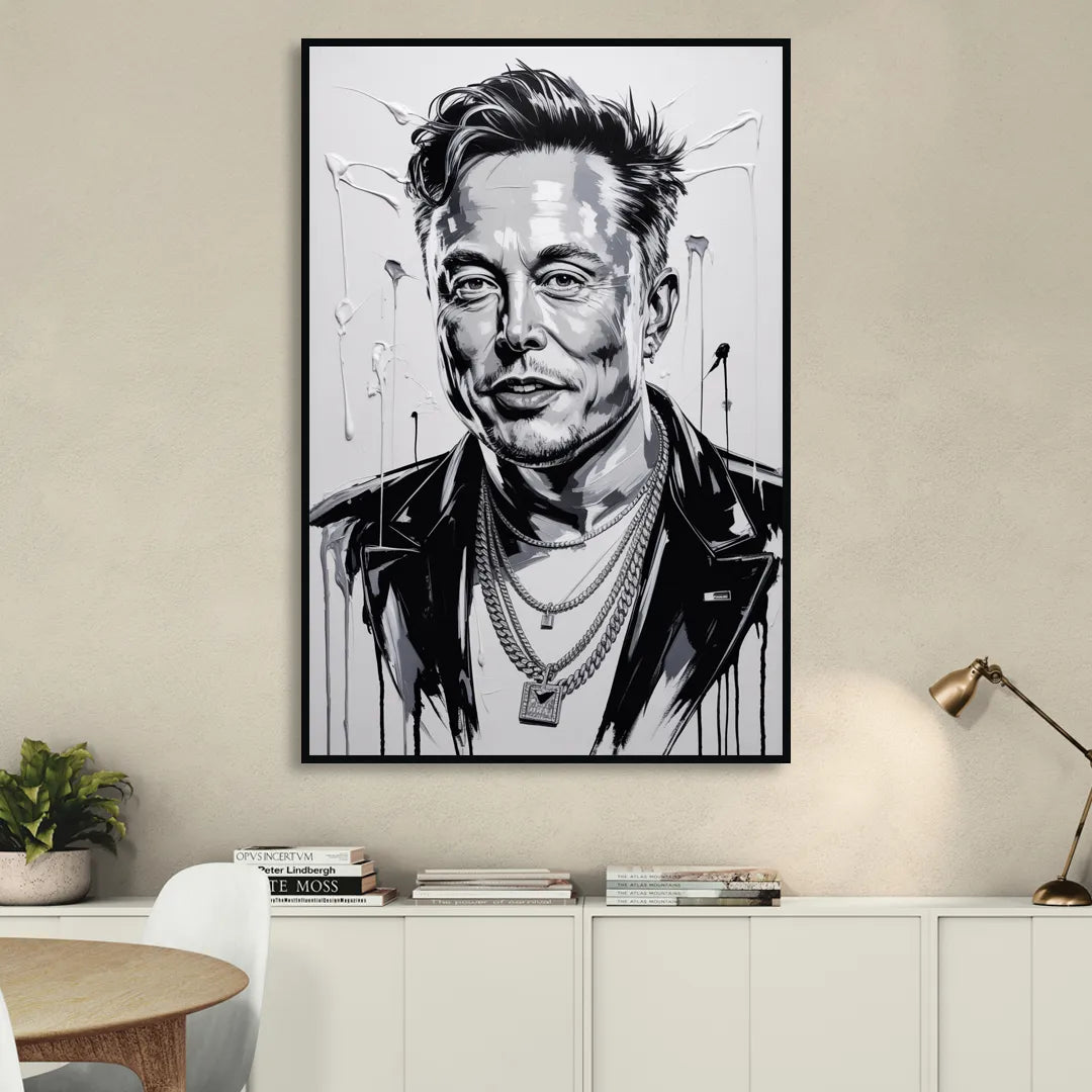 Star Light Sitting Room - Black Canvas Wall Art