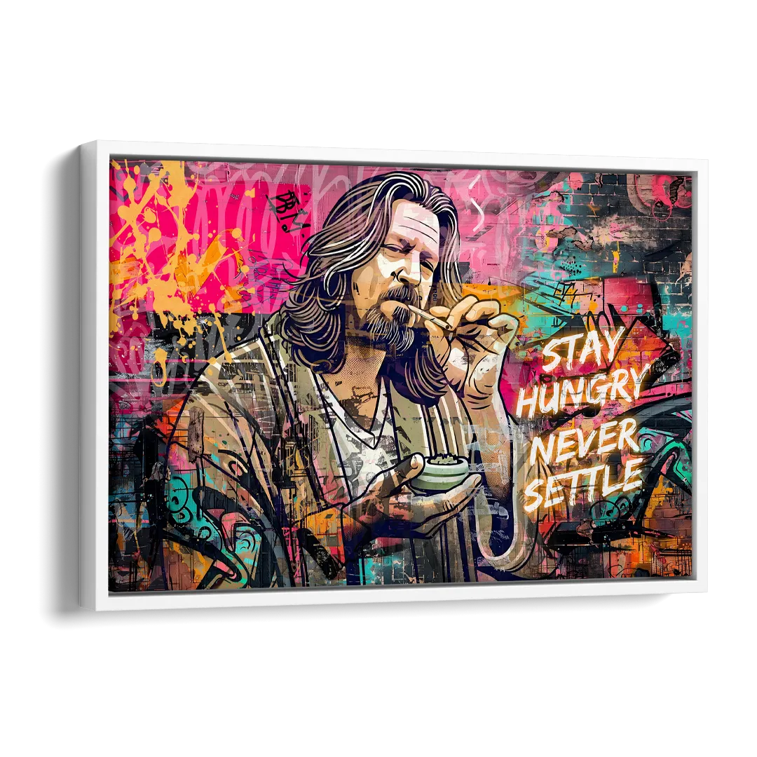 Stay Hungry Never Settle Side - White Canvas Wall Art