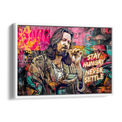 Stay Hungry Never Settle Side - White Canvas Wall Art