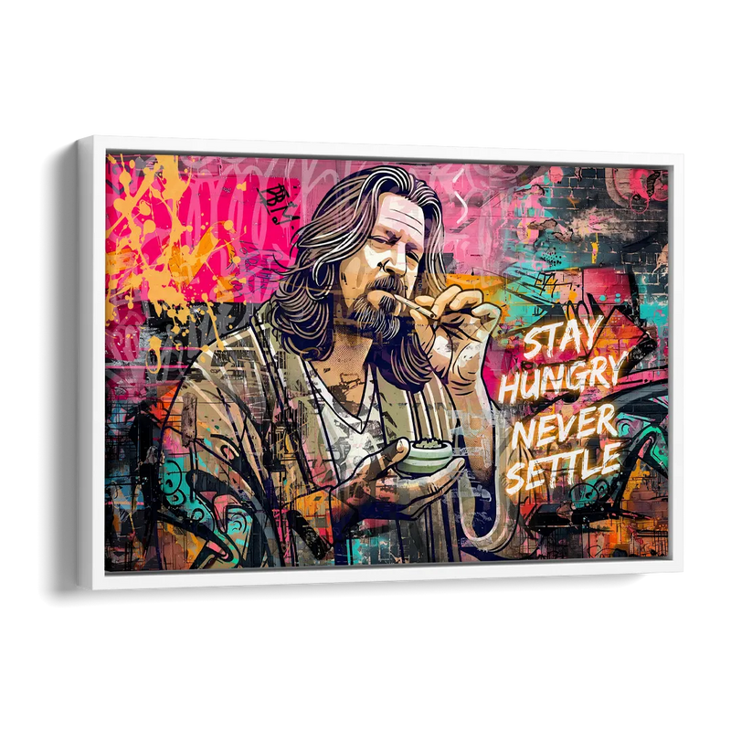 Stay Hungry Never Settle Side - White Canvas Wall Art