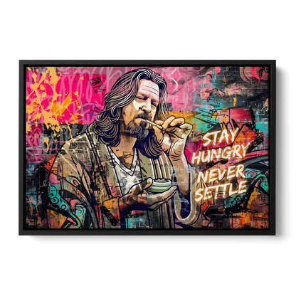 Stay Hungry Never Settle Front - Black Canvas Wall Art