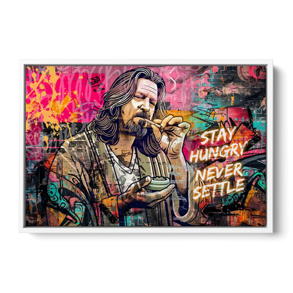 Stay Hungry Never Settle Front - White Canvas Wall Art