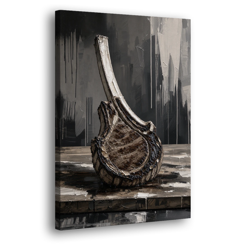 Steakhouse Decor Tomahawk Ribeye on the Board - Canvas Wall Art - Side