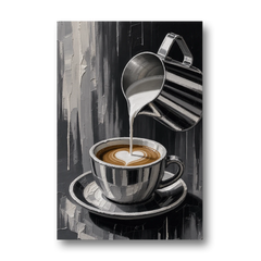 Steamed Milk Heart Pour for the Coffee Station - Canvas Wall Art - Front
