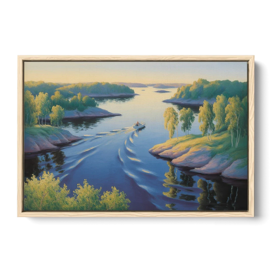 Stockholm Archipelago - Oak Framed Canvas Wall Art - Front