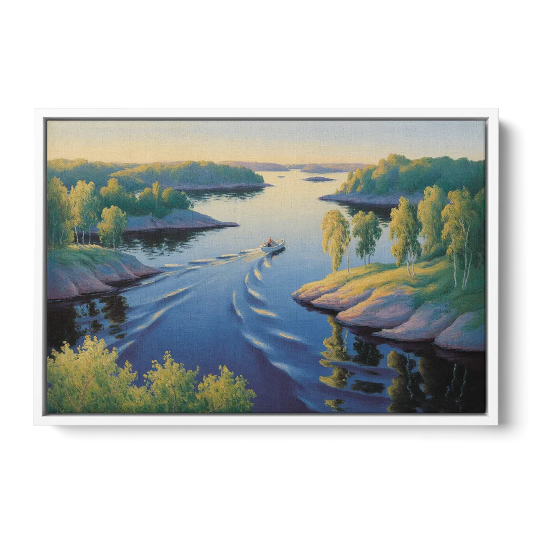 Stockholm Archipelago Front - White Canvas Wall Art