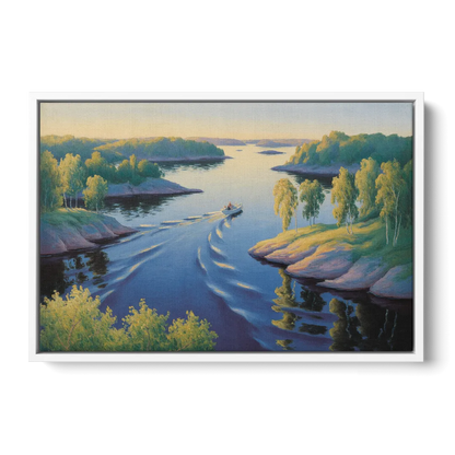 Stockholm Archipelago Front - White Canvas Wall Art