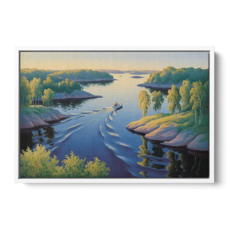 Stockholm Archipelago Front - White Canvas Wall Art