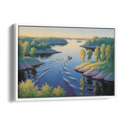 Stockholm Archipelago Side - White Canvas Wall Art