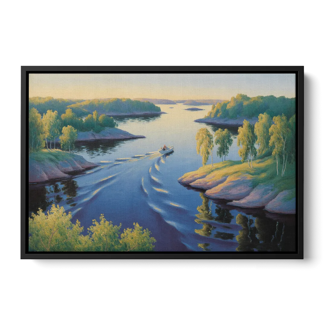 Stockholm Archipelago Front - Black Canvas Wall Art