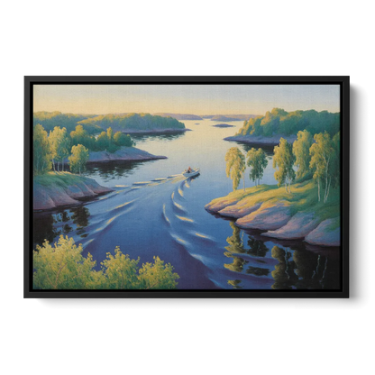 Stockholm Archipelago Front - Black Canvas Wall Art