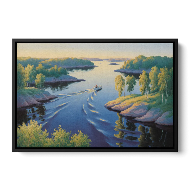 Stockholm Archipelago Front - Black Canvas Wall Art
