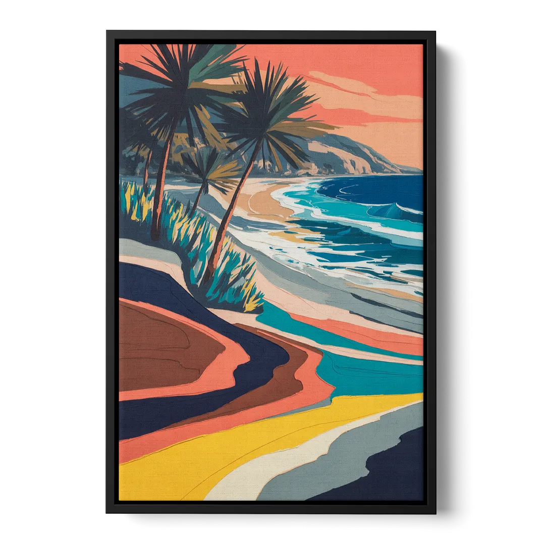 Stone Island Palm Coast Front - Black Canvas Wall Art