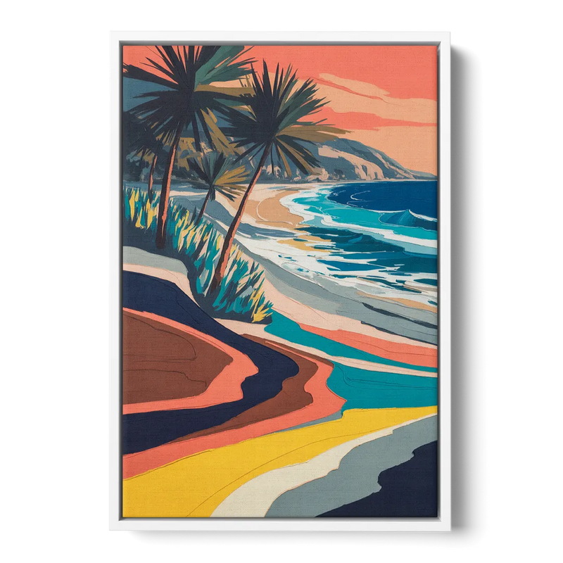 Stone Island Palm Coast Front - White Canvas Wall Art