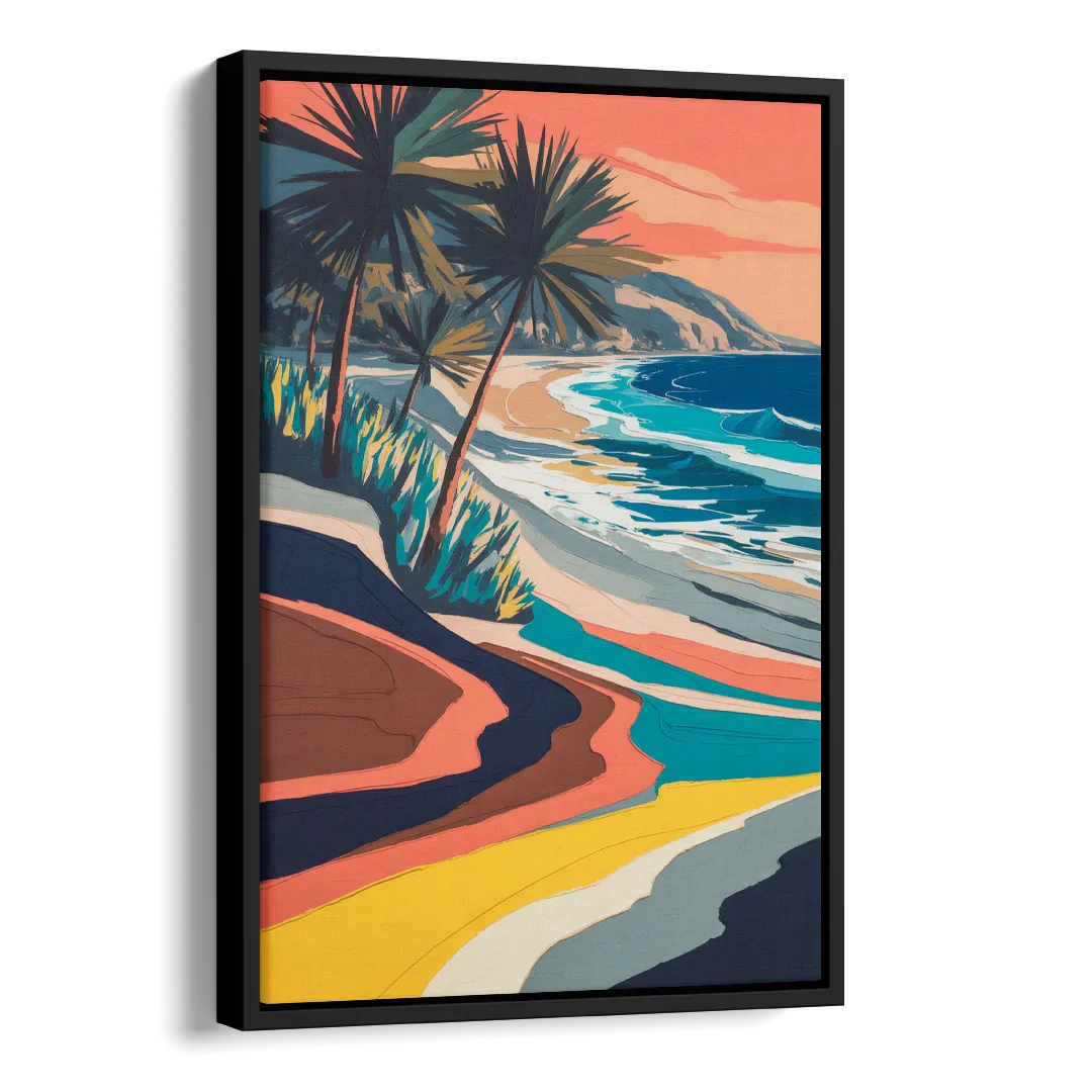 Stone Island Palm Coast Side - Black Canvas Wall Art