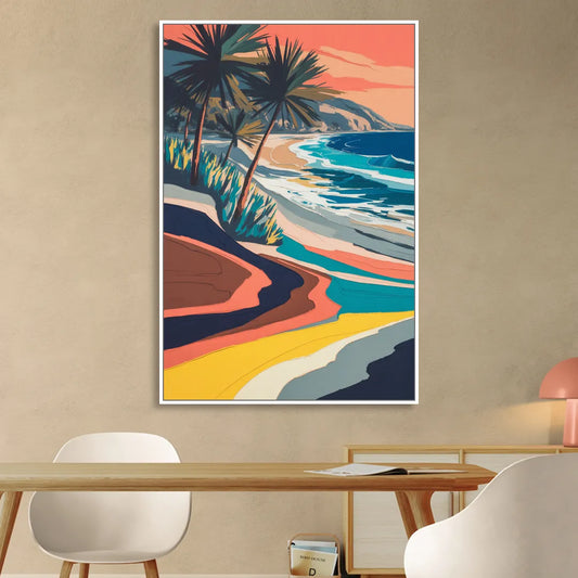 Stone Island Palm Coast Living Room - White Canvas Wall Art