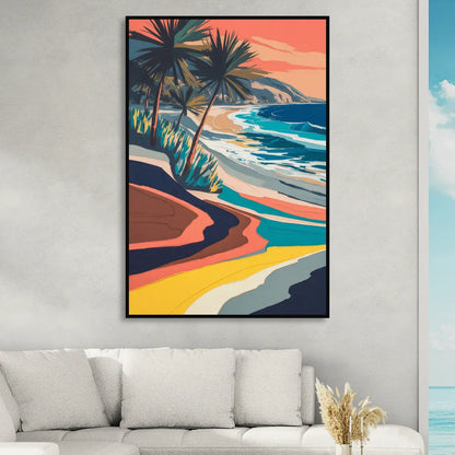 Stone Island Palm Coast Living Room - Black Canvas Wall Art