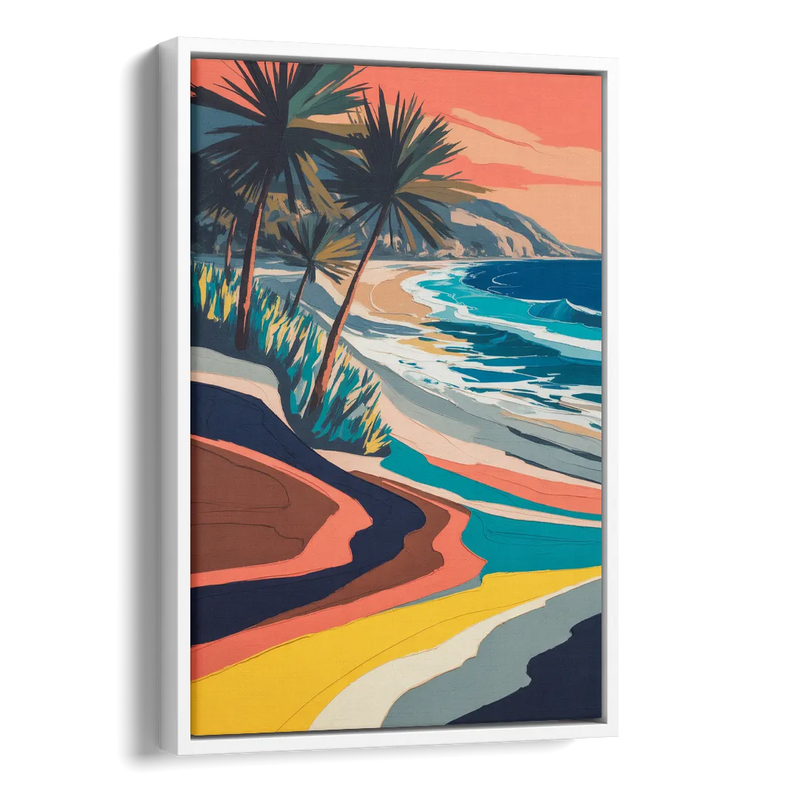 Stone Island Palm Coast Side - White Canvas Wall Art