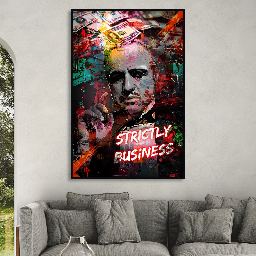 Strictly Business Sitting Room - Black Canvas Wall Art