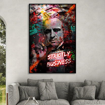 Strictly Business Sitting Room - Black Canvas Wall Art