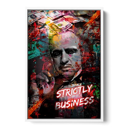 Strictly Business Front - White Canvas Wall Art