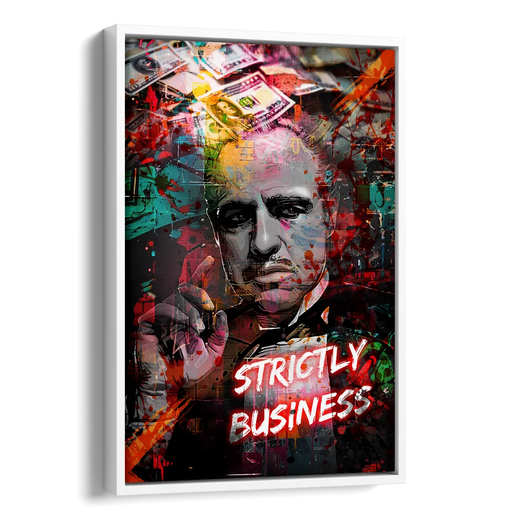 Strictly Business Side - White Canvas Wall Art