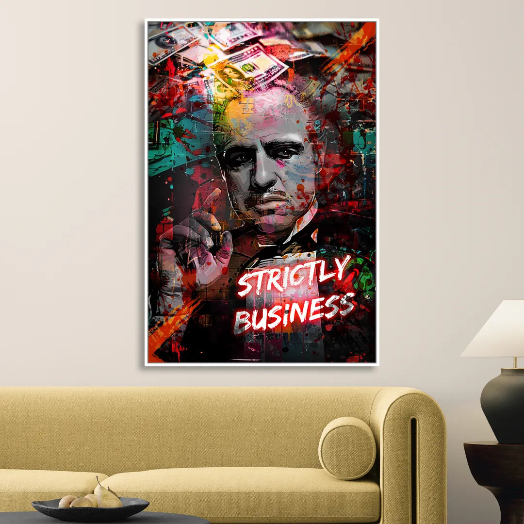 Strictly Business Sitting Room - White Canvas Wall Art
