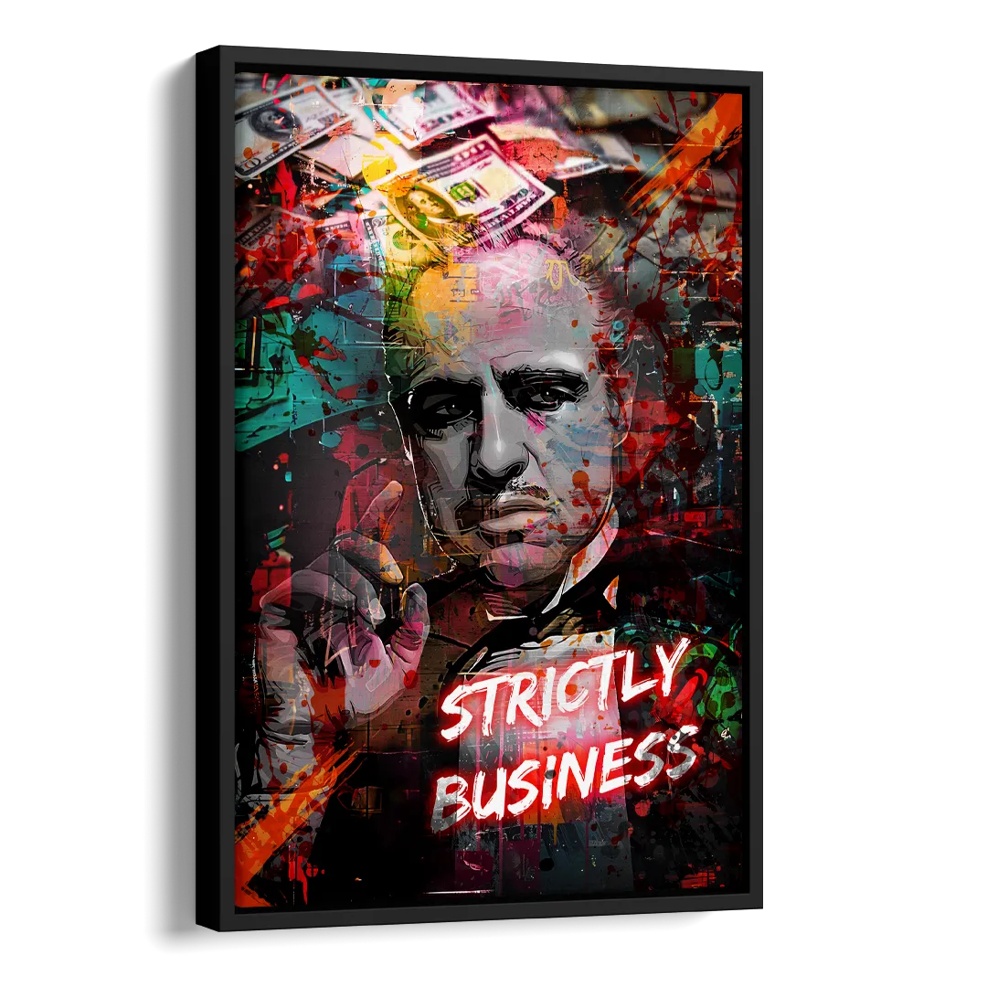 Strictly Business Side - Black Canvas Wall Art