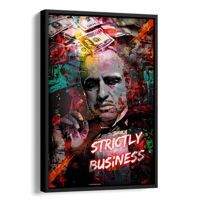 Strictly Business Side - Black Canvas Wall Art