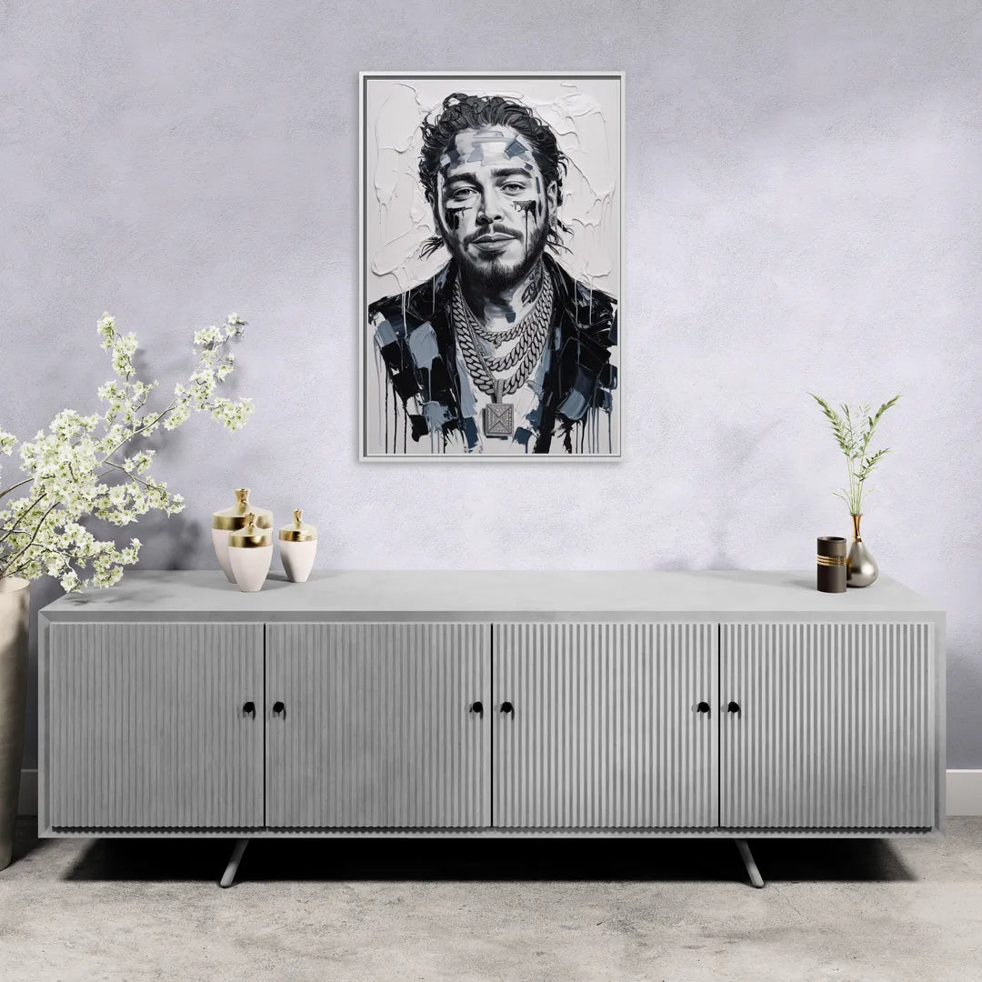 Sunflower - Living Room White Frame Canvas