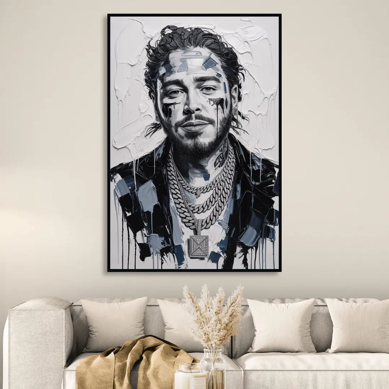 Sunflower Sitting Room - Black Canvas Wall Art