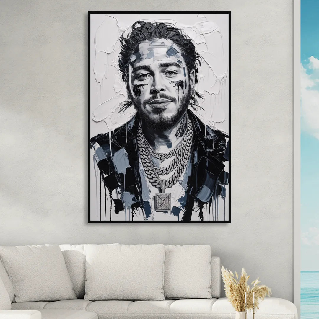 Sunflower Living Room - Black Canvas Wall Art