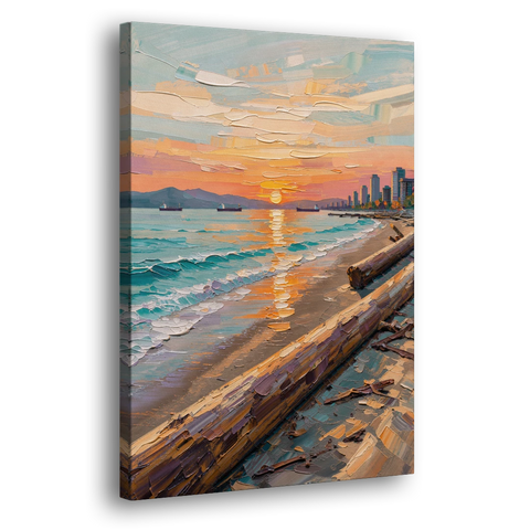 Sunset Beach Vancouver - Canvas Wall Art - Side