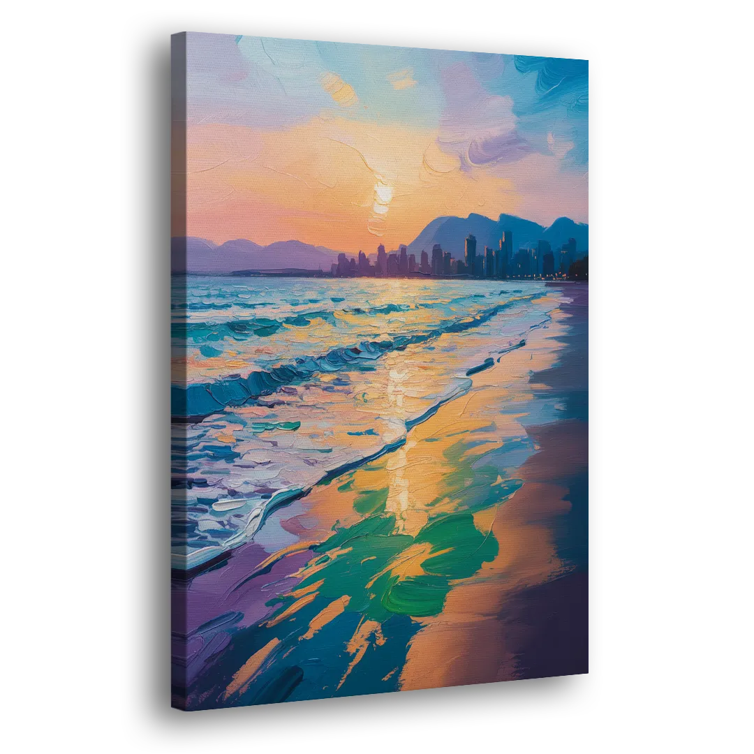Sunset Beach Vancouver Side - Canvas Wall Art