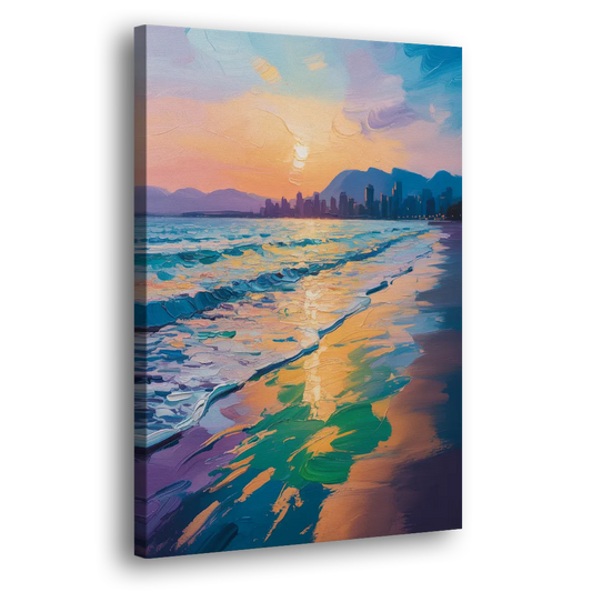 Sunset Beach Vancouver Side - Canvas Wall Art