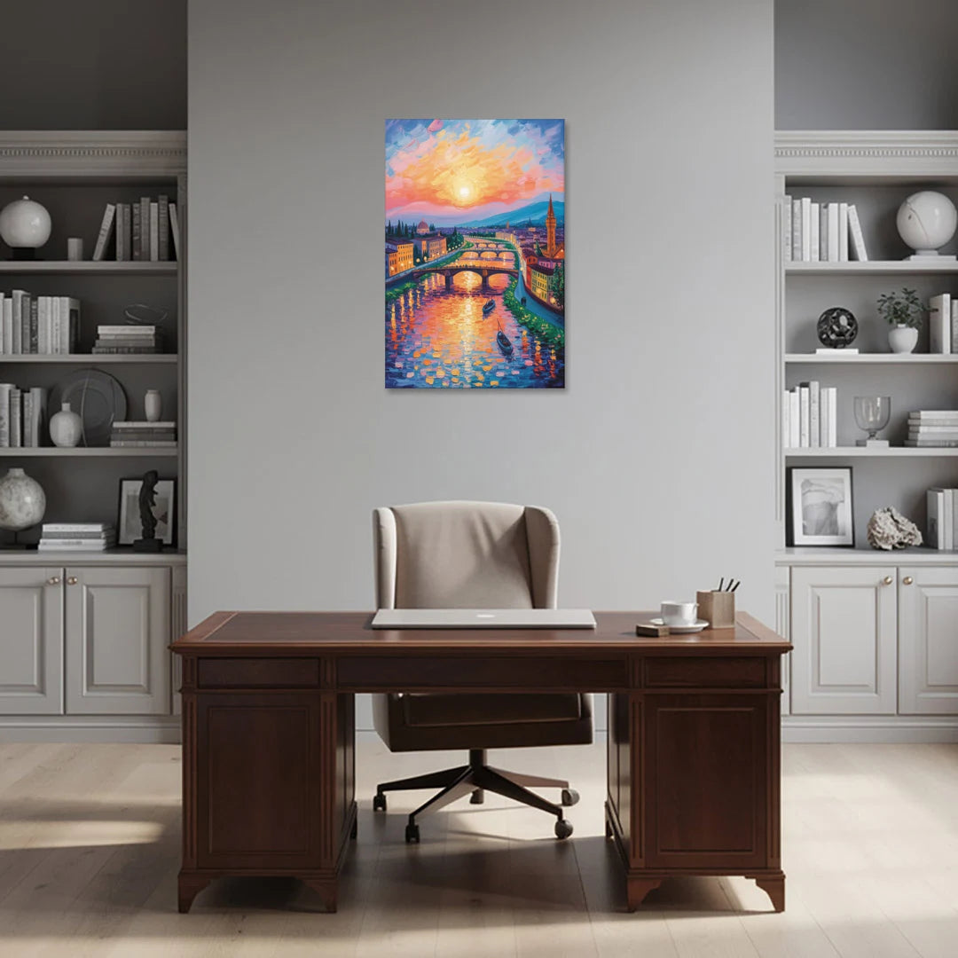 Sunset Over Arno - Canvas Wall Art - Office - 24x36