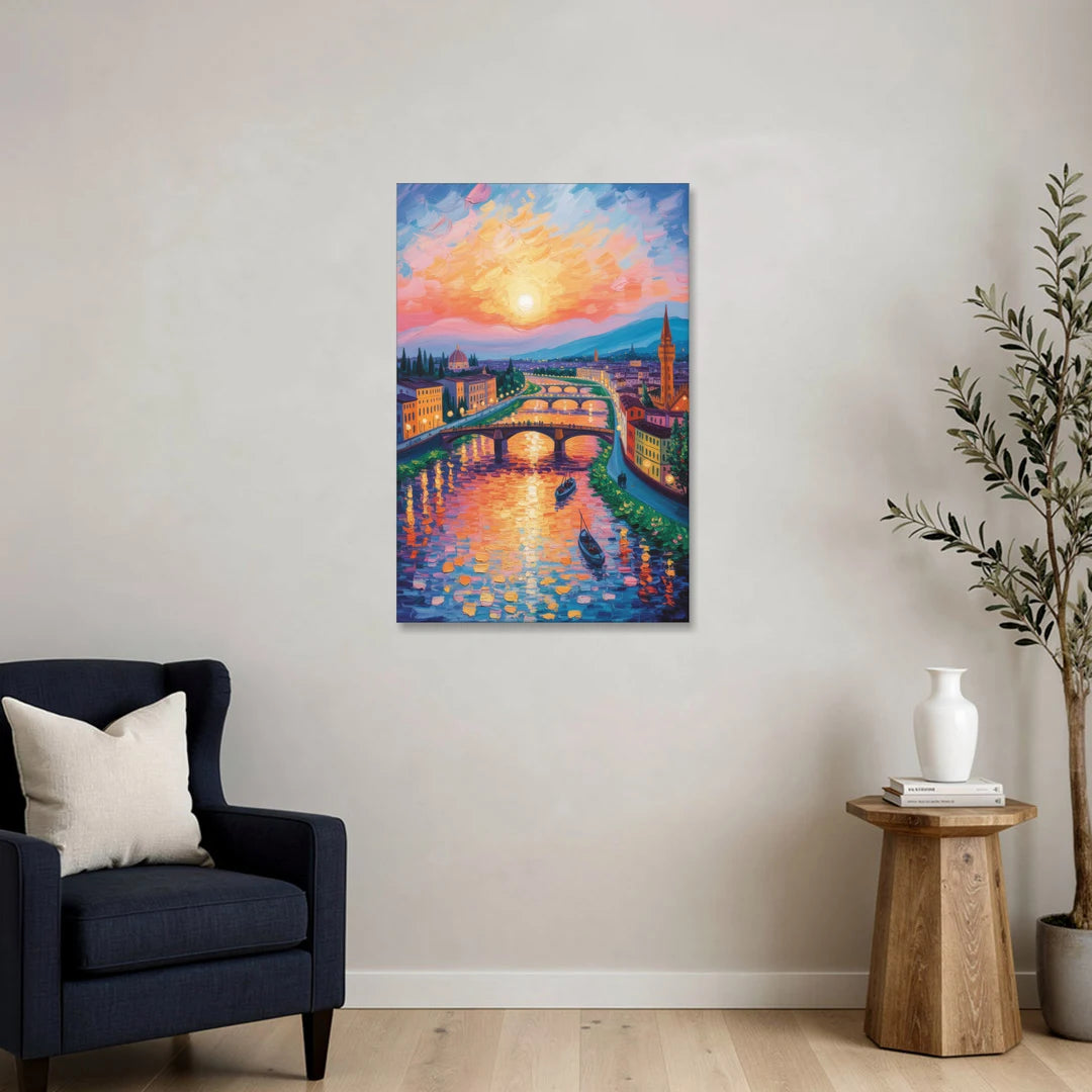 Sunset Over Arno - Canvas Wall Art - Sofa - 24x36