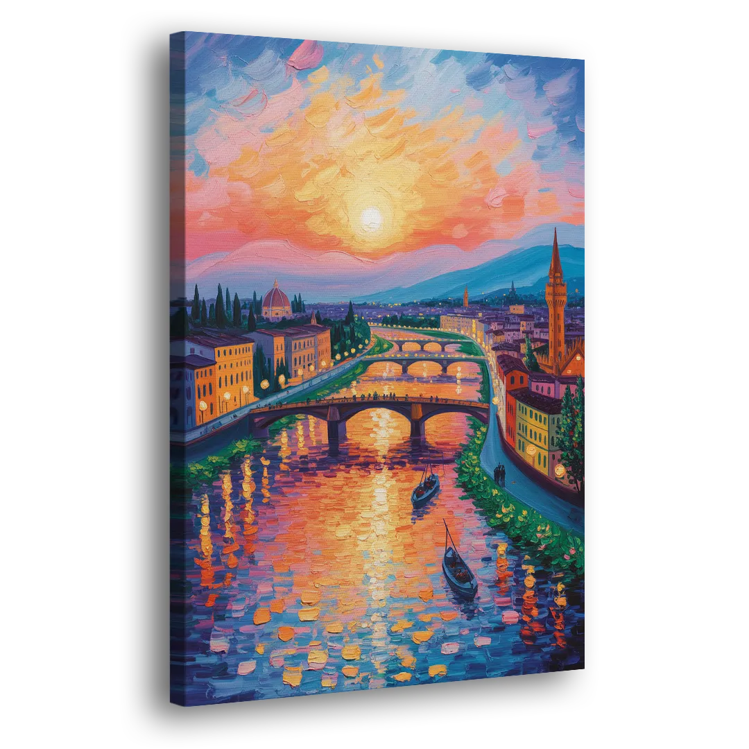 Sunset Over Arno Side - Canvas Wall Art
