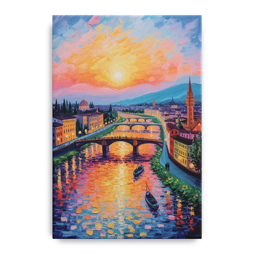 Sunset Over Arno Front - Canvas Wall Art