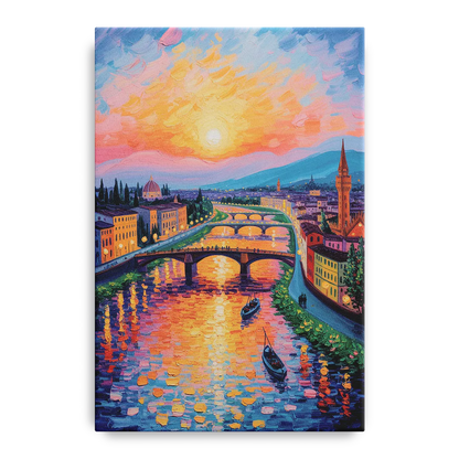 Sunset Over Arno Front - Canvas Wall Art