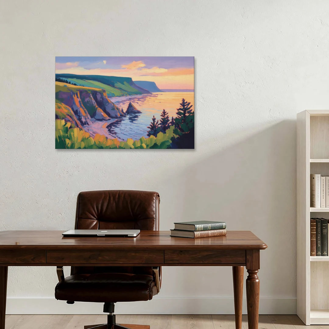 Sunset Over Cape Breton - Canvas Wall Art - Office - 36x24
