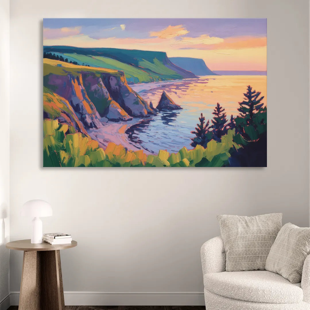 Sunset Over Cape Breton Living Room - Canvas Wall Art
