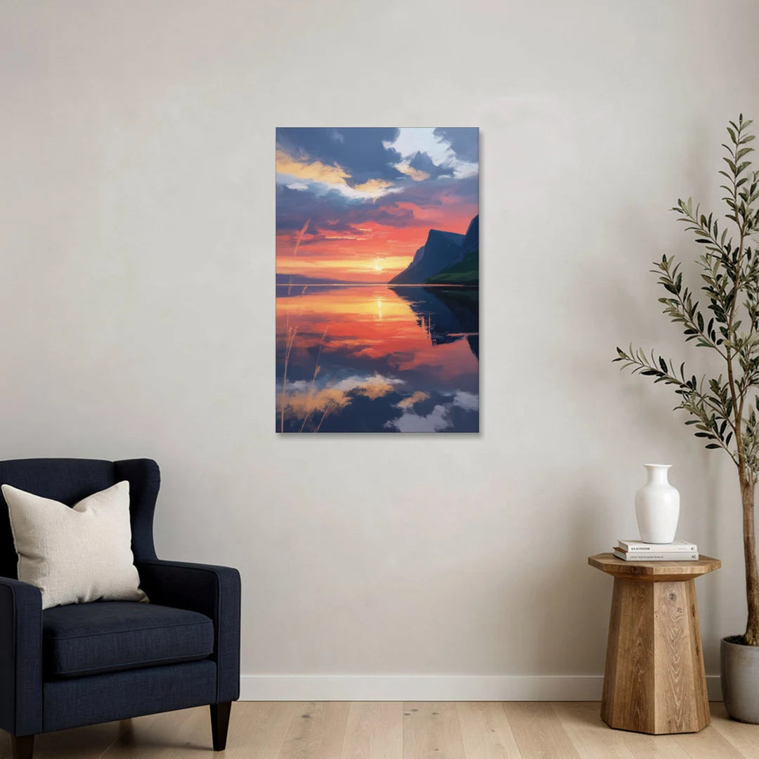 Sunset Over Gros Morne - Canvas Wall Art - Sofa - 24x36