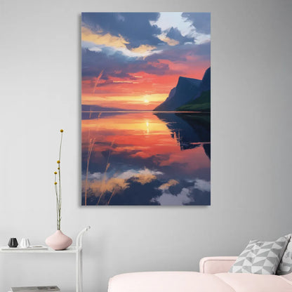 Sunset Over Gros Morne Living Room - Canvas Wall Art