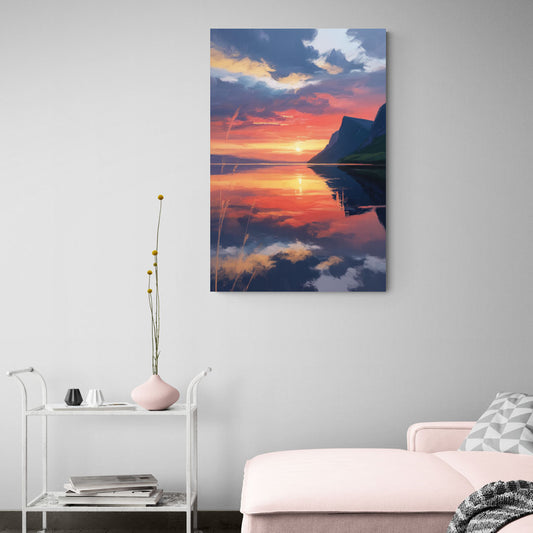 Sunset Over Gros Morne - Canvas Wall Art Living Room