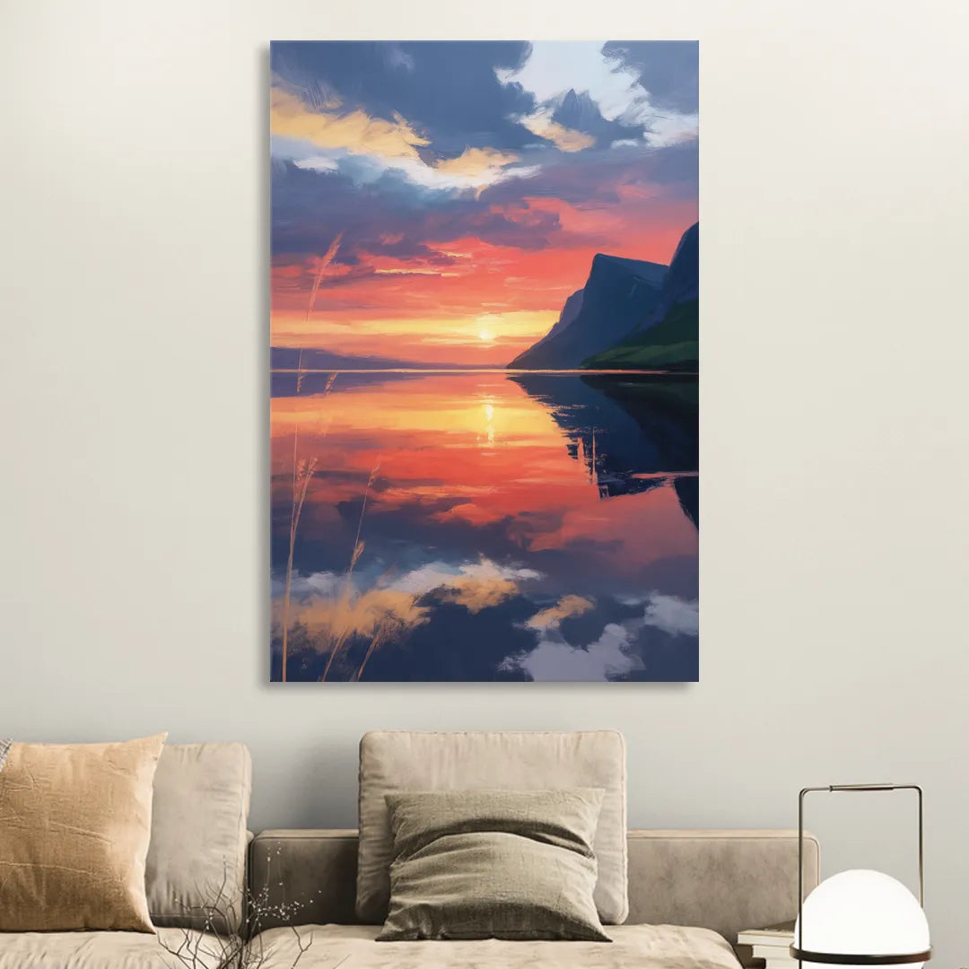 Sunset Over Gros Morne Sitting Room - Canvas Wall Art