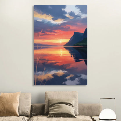 Sunset Over Gros Morne Sitting Room - Canvas Wall Art